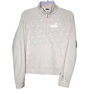 Puma Sweater Half Zip Light Pink Womans Small